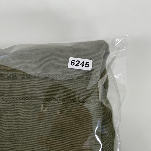 Talbots Jacket Womens XS Green Utility Button Front Cotton Linen Safari Belted - Picture 13 of 14